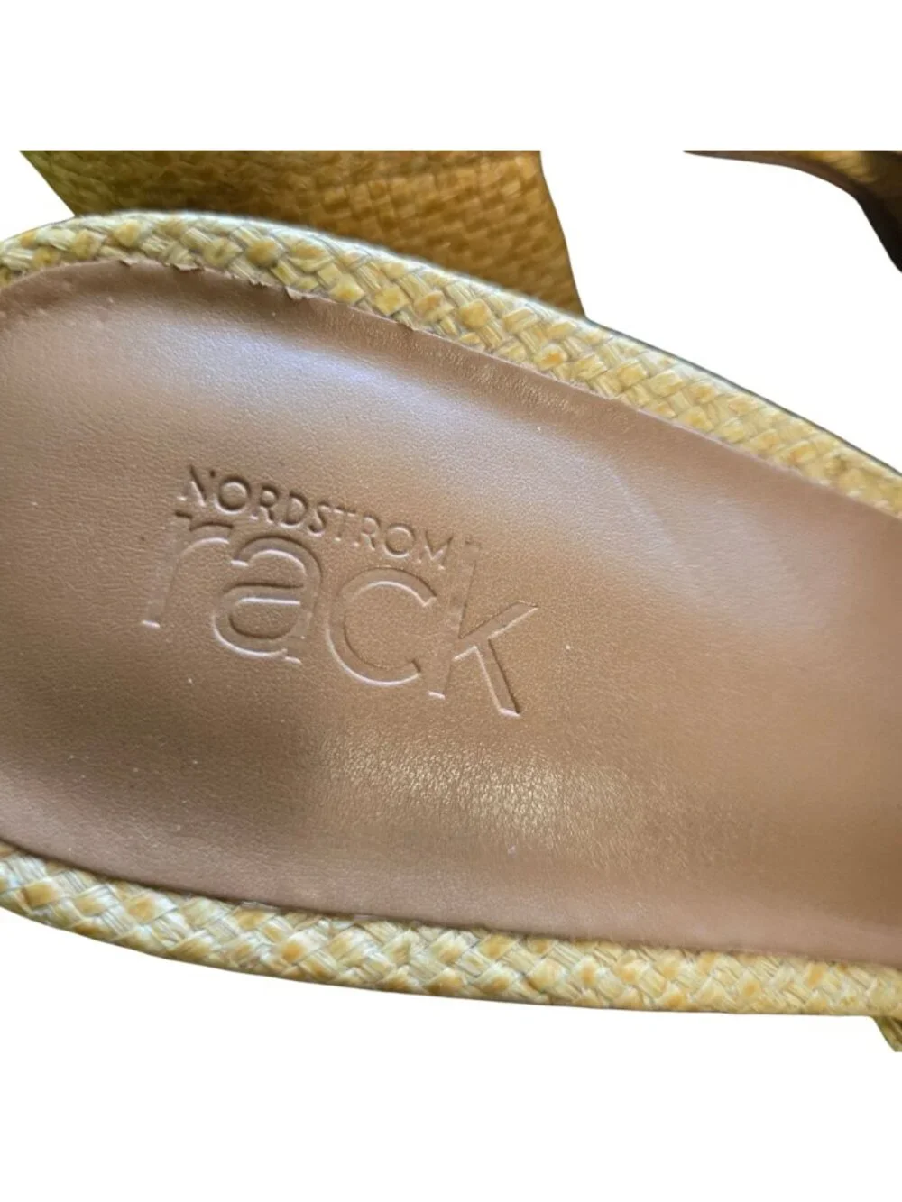 Nordstrom Rack Alyssa Platform Sandal Raffia Slip On Chunky Platform Size 8.5M